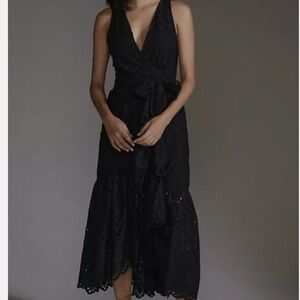 Maeve Anthropologie Black eyelet Dress size 8P